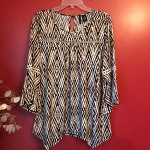 Brown bell sleeve top